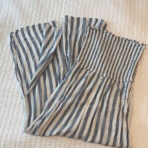 Blue Island Striped Jumpsuit in Blue and White